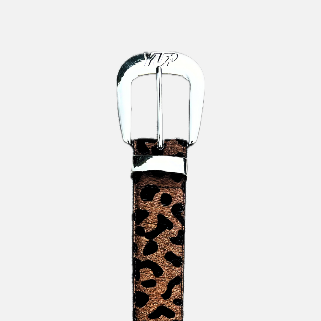 LEOPARD HEAT- Horse Hair-On Leather Belt