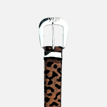 LEOPARD HEAT- Horse Hair-On Leather Belt