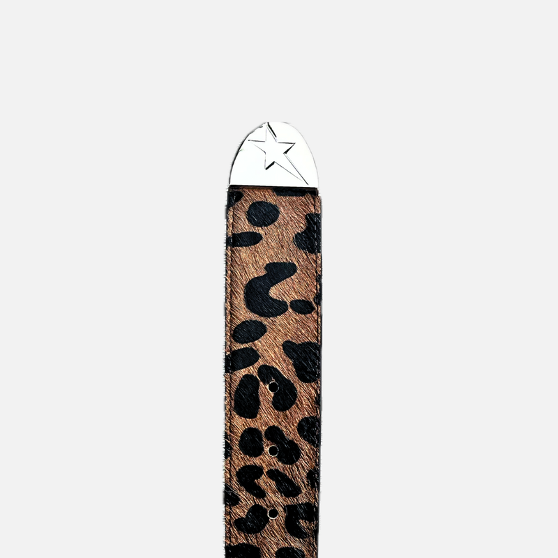 LEOPARD HEAT- Horse Hair-On Leather Belt