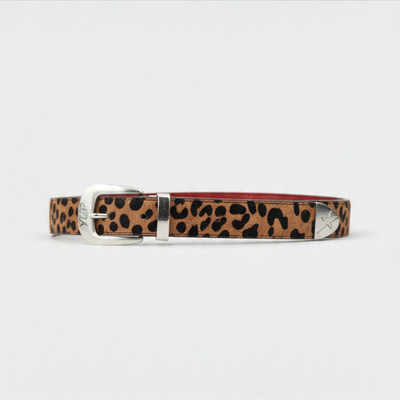 LEOPARD HEAT- Horse Hair-On Leather Belt