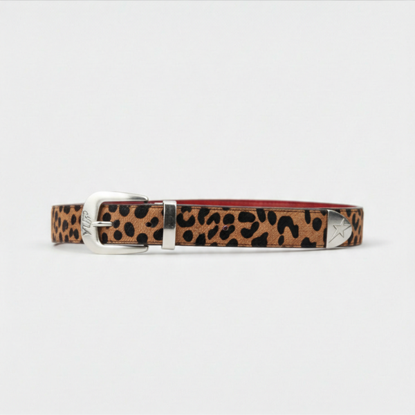 LEOPARD HEAT- Horse Hair-On Leather Belt