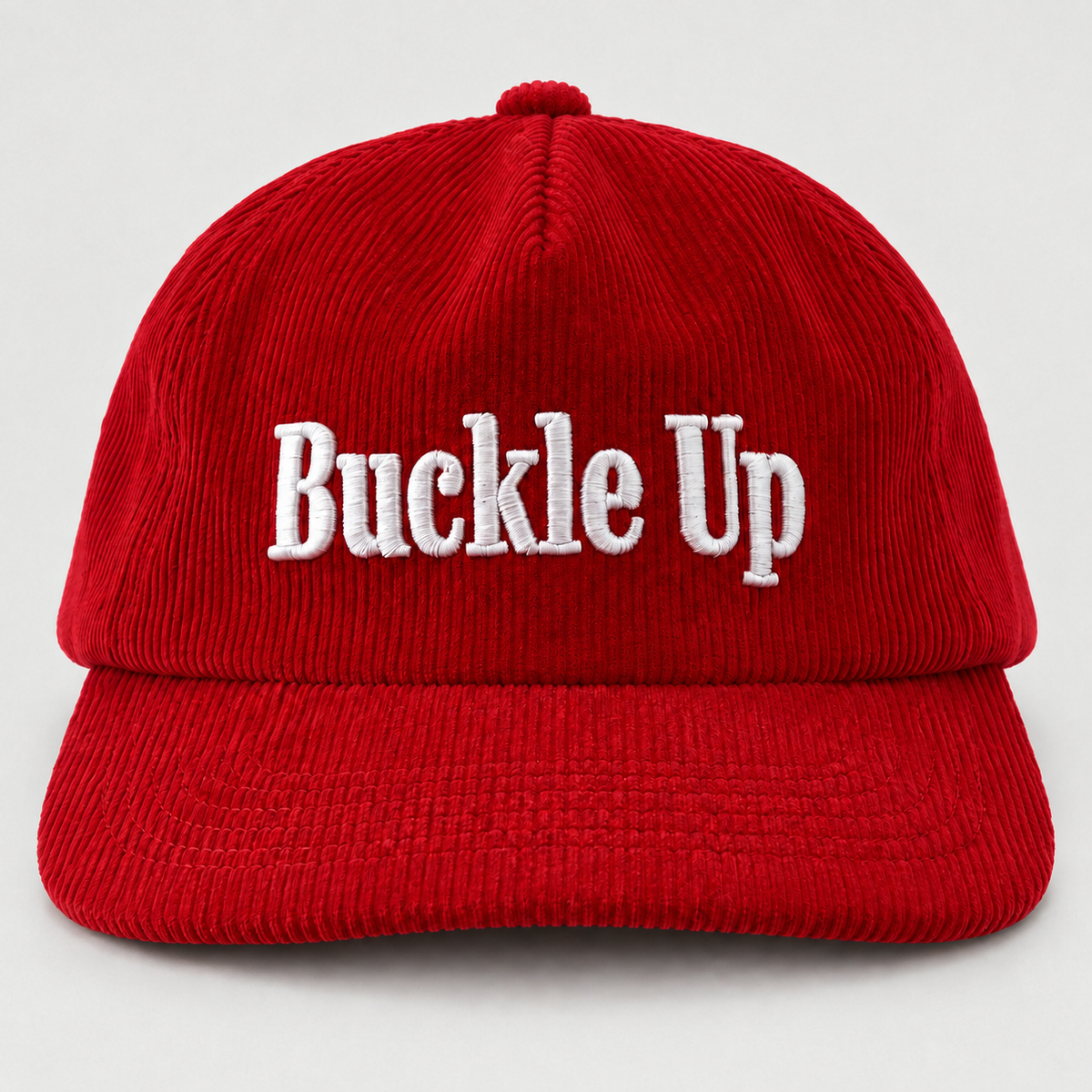 HOTHEAD red five-panel cap — front view on light grey background